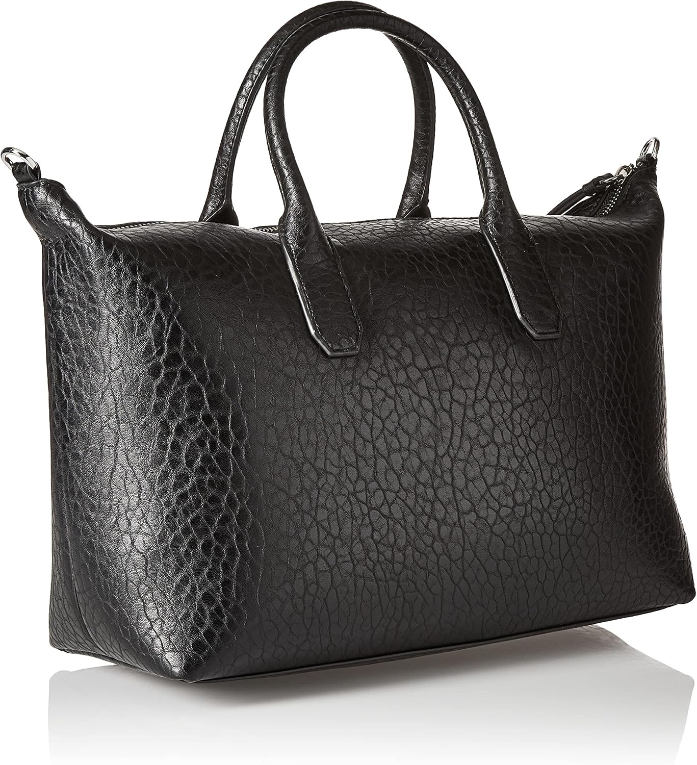 image:imageDKNY Abby Top Handle Satchel with Crossbody BlackSilver One Size