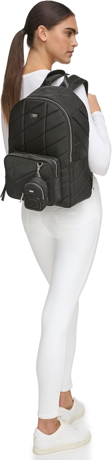 image:imageDKNY Womens Bodhi BackpackBLACKSILVER1SZBlackSilver