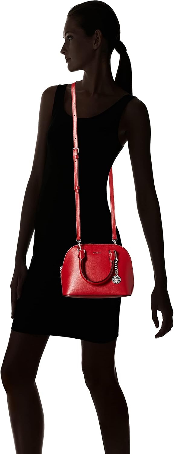 image:imageDKNY Womens Bryant Dome SatchelBright RedGold Tone