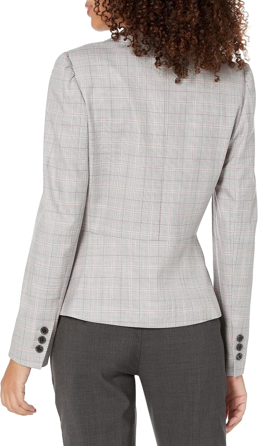 image:imageDKNY Womens Business Casual OneButton BlazerGreyPomegranate