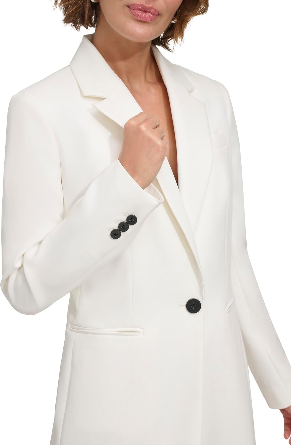 image:imageDKNY Womens Business Casual OneButton BlazerIvory