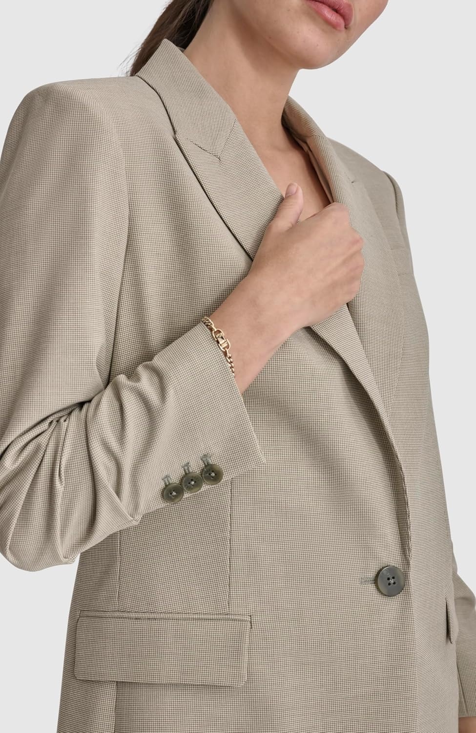 image:imageDKNY Womens Business Casual OneButton BlazerLight FatigueWhite