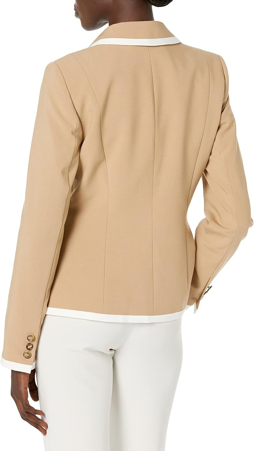 image:imageDKNY Womens Business Casual OneButton BlazerWheatWhite
