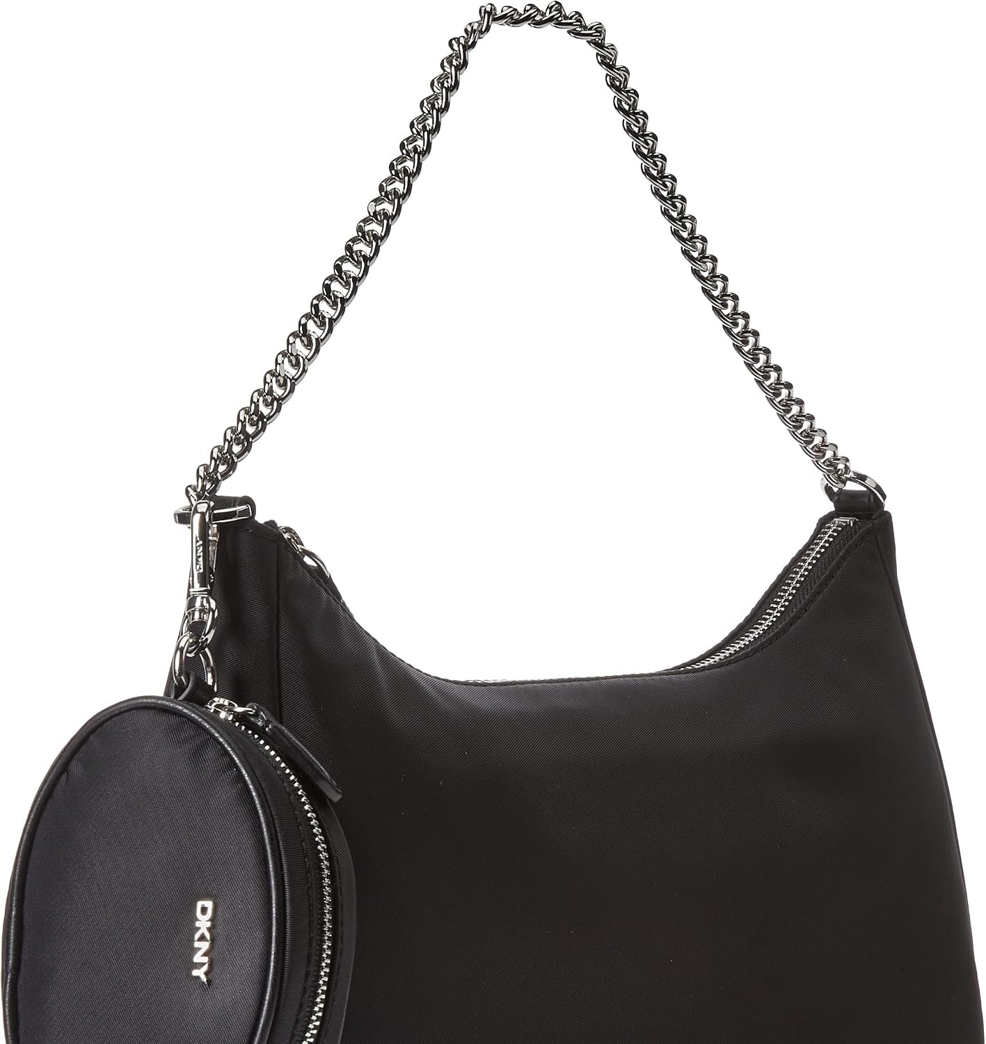 image:imageDKNY Womens Caelynn Nylon Shoulder BagBlackSilver