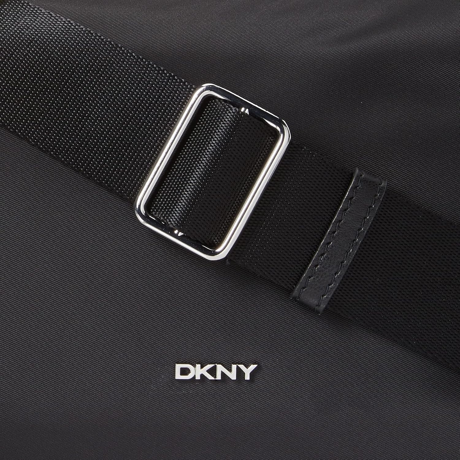 image:imageDKNY Womens Caelynn Nylon Shoulder BagBlackSilver