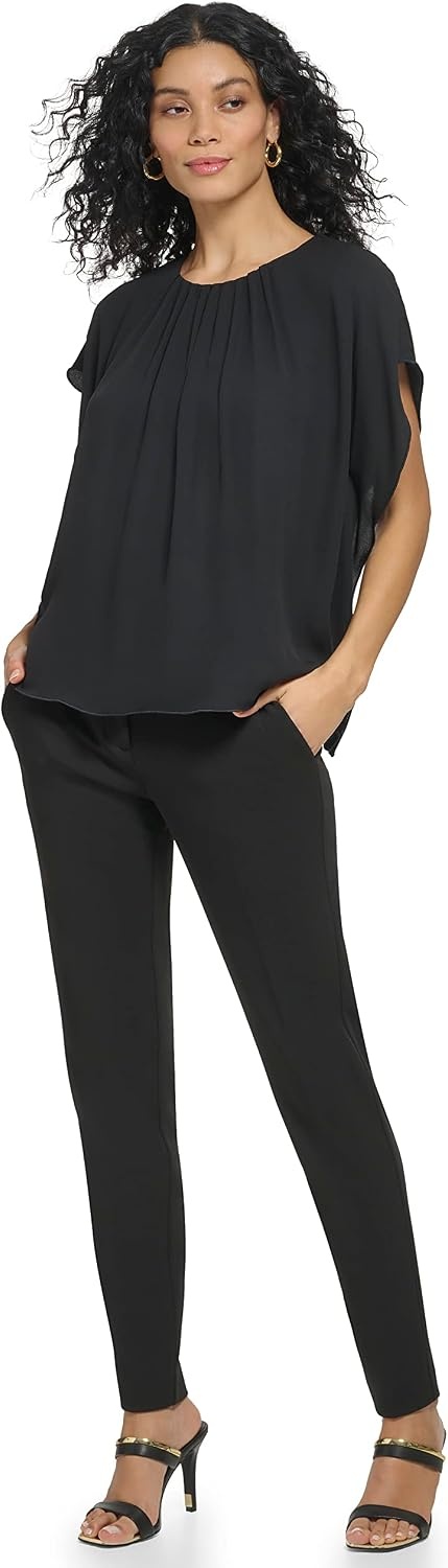 image:imageDKNY Womens Cap Sleeve Business Casual BlouseBlack