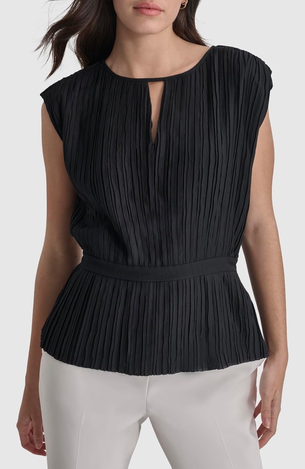 image:imageDKNY Womens Cap Sleeve Business Casual BlouseNoir