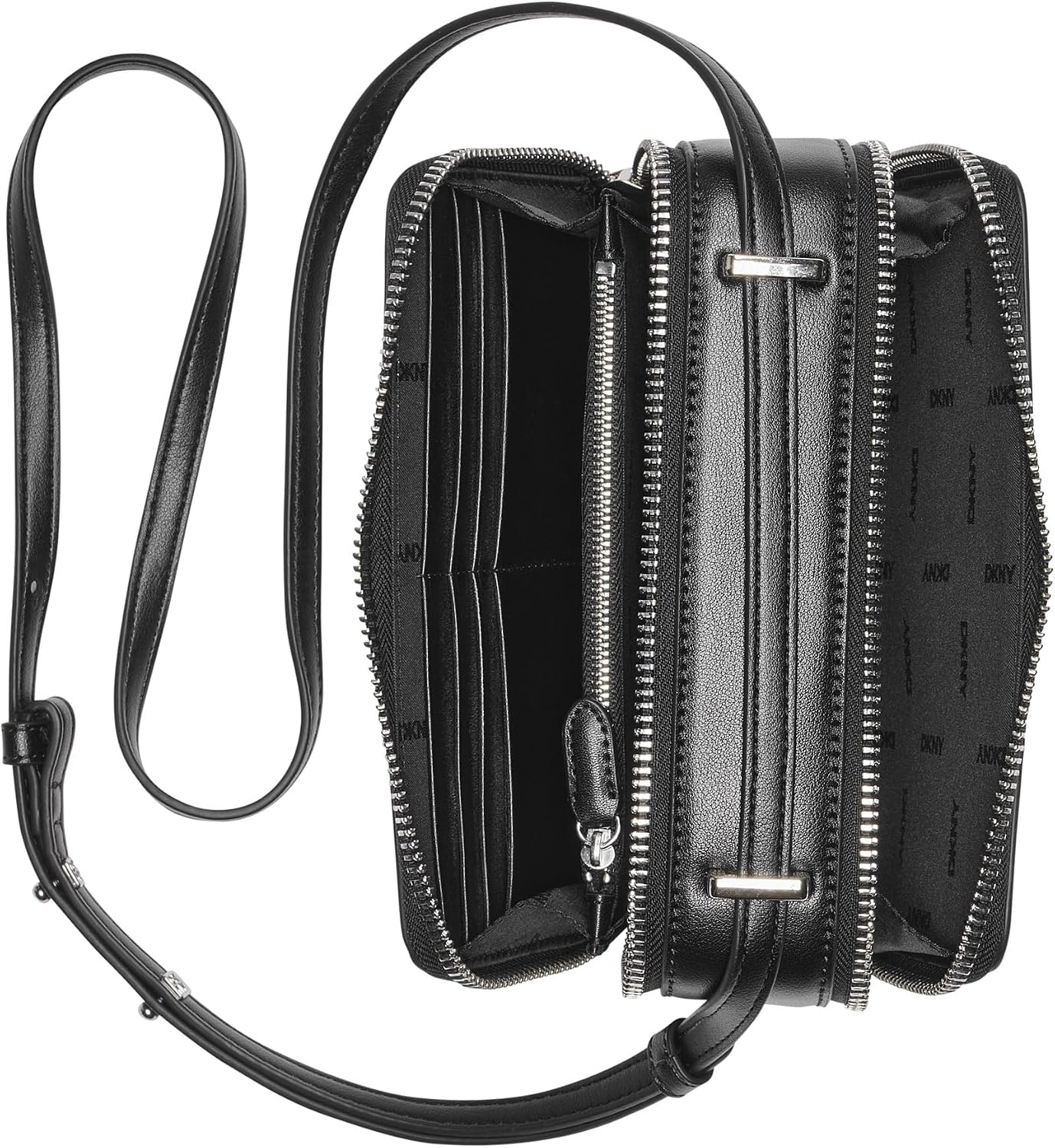 image:imageDKNY Womens Carter Logo Camera CrossbodyBlackSilver