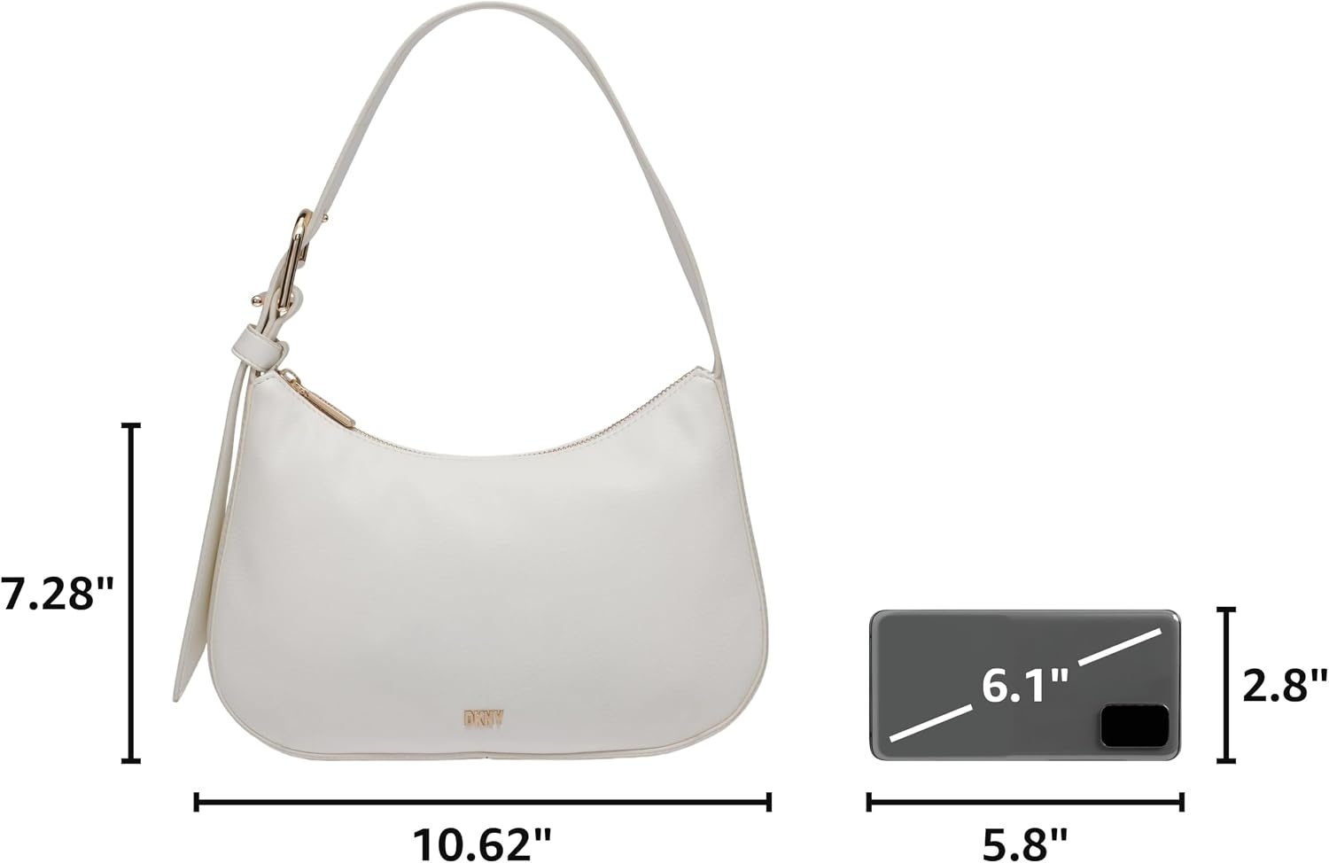 image:imageDKNY Womens Deena Shoulder BagOptic WhiteGold