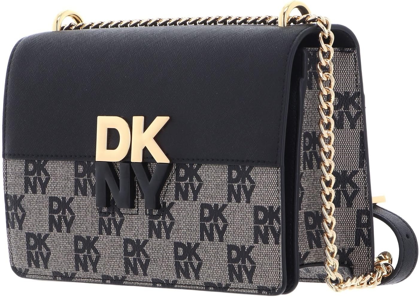 image:imageDKNY Womens Echo Chain CrossbodyBlack Logo Black