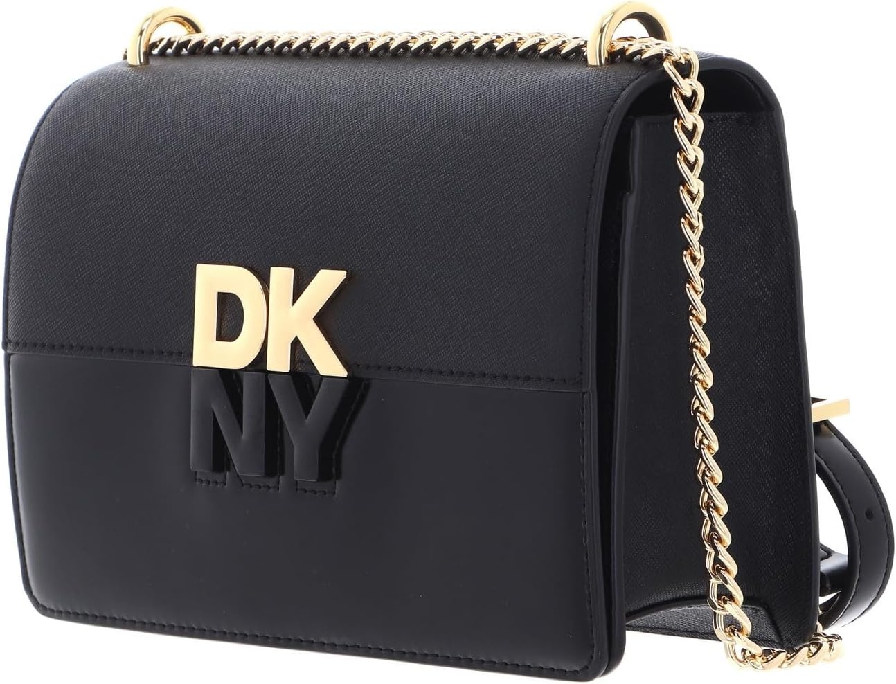 image:imageDKNY Womens Echo Chain CrossbodyBlackGold
