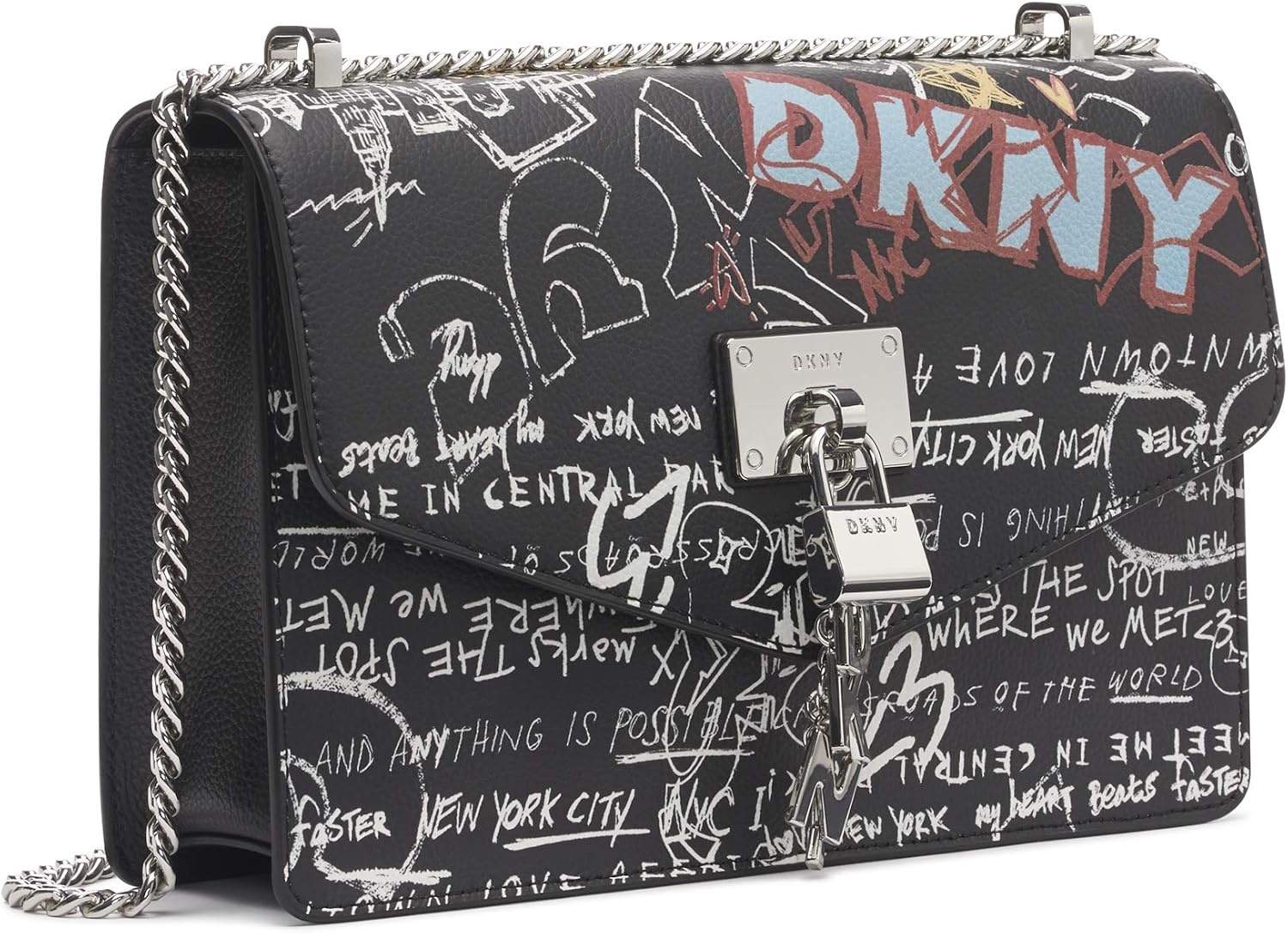 image:imageDKNY Womens Elissa Leather Shoulder Bag with Logo Charm