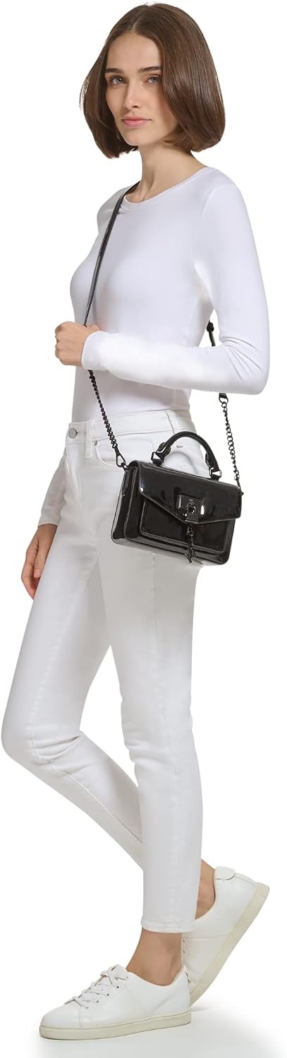 image:imageDKNY Womens Elissa Mini Satchel With Logo CharmBlackBlack