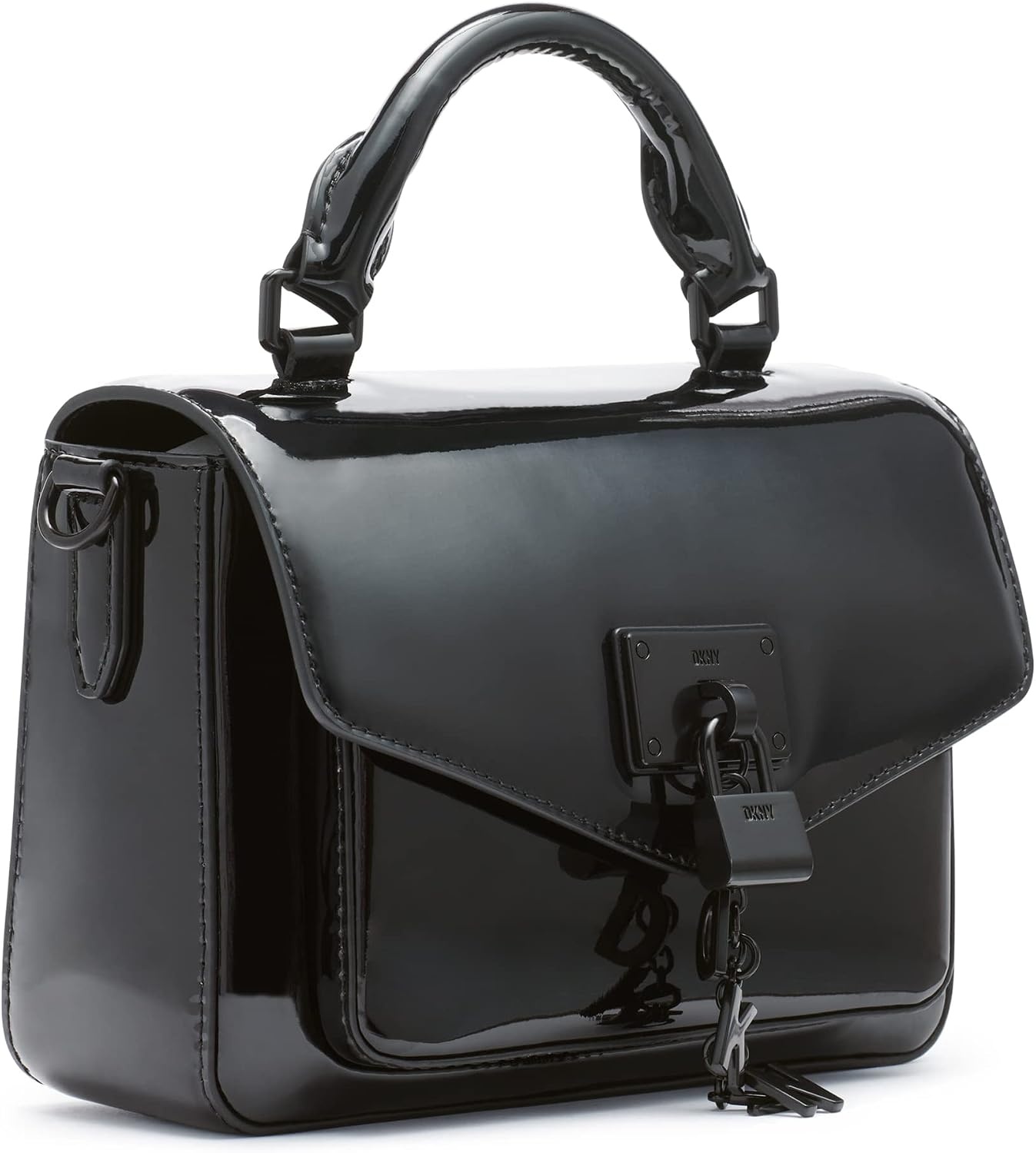 image:imageDKNY Womens Elissa Mini Satchel With Logo CharmBlackBlack