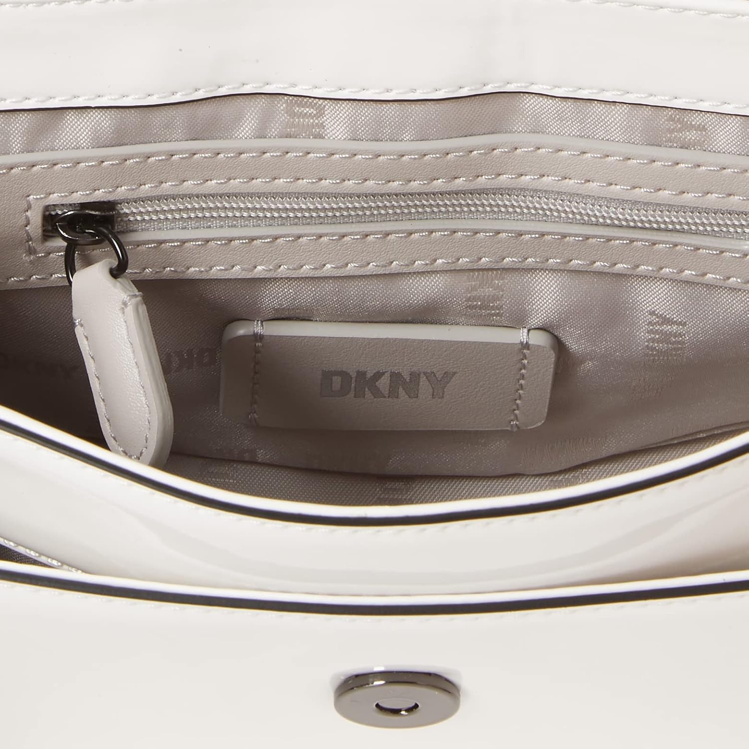 image:imageDKNY Womens Elissa Mini Satchel With Logo CharmOptic White
