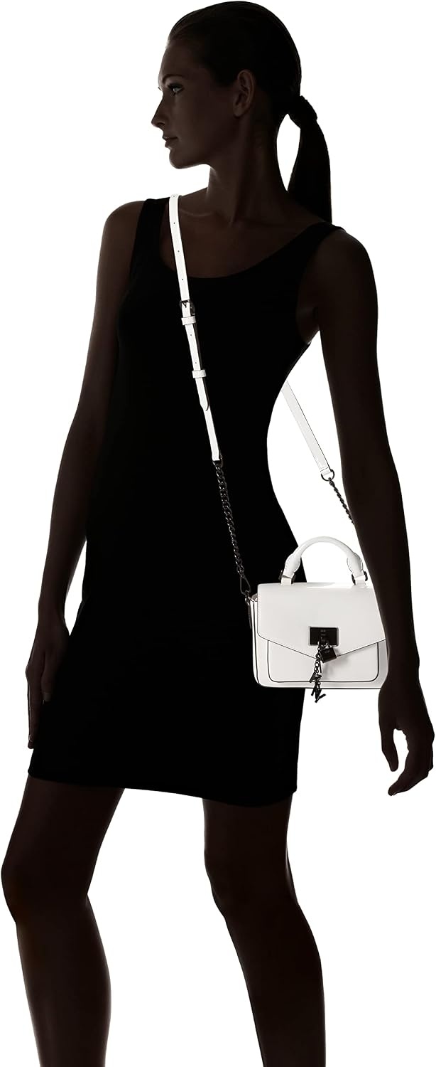 image:imageDKNY Womens Elissa Mini Satchel With Logo CharmOptic White