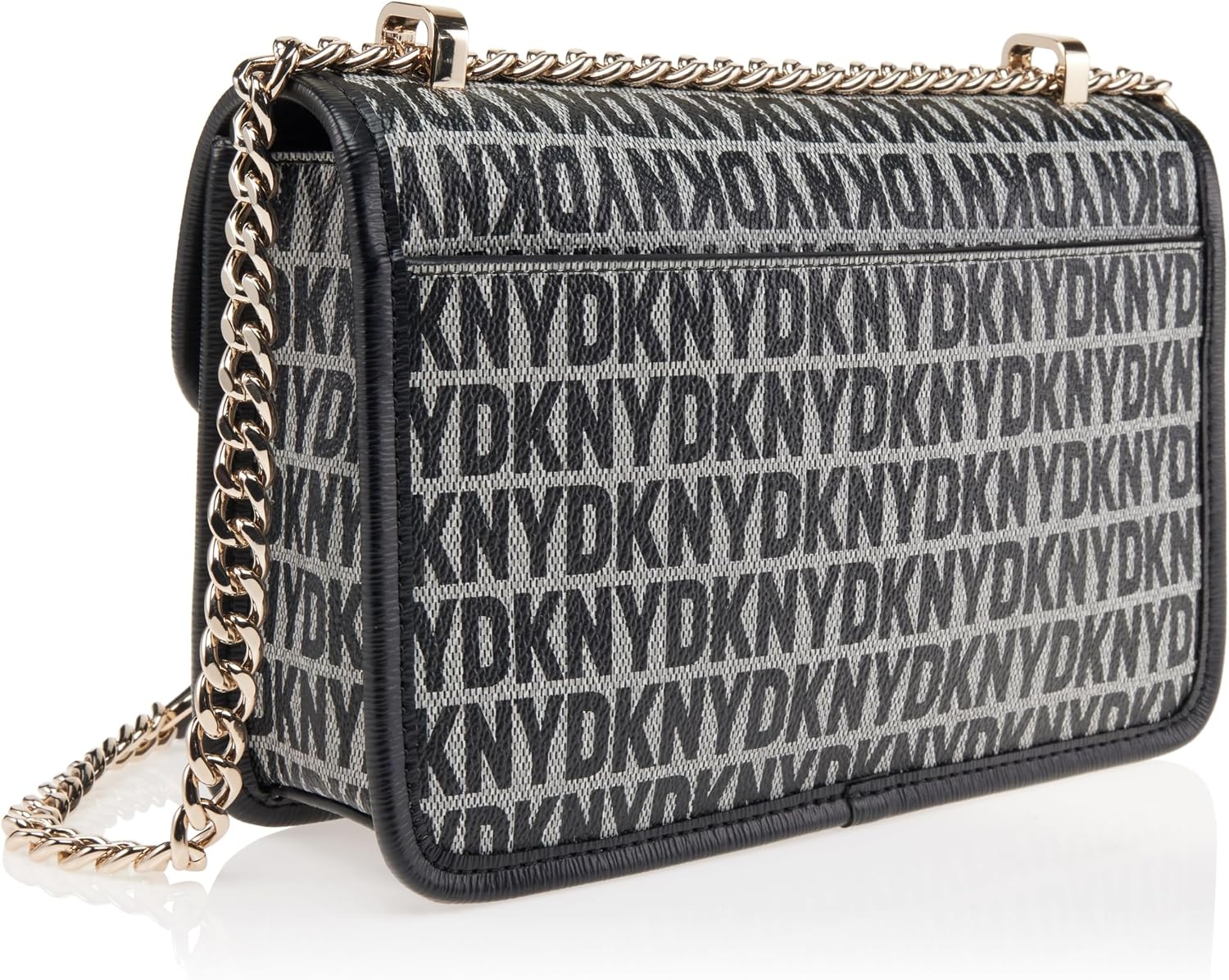 image:imageDKNY Womens Elissa Small Shoulder Bag with Logo CharmBlack Logo Black