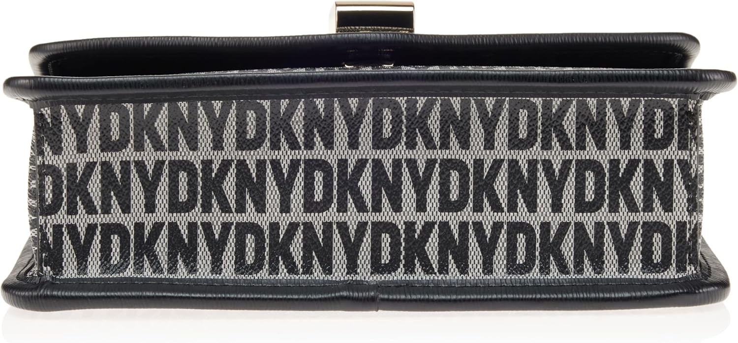 image:imageDKNY Womens Elissa Small Shoulder Bag with Logo CharmBlack Logo Black
