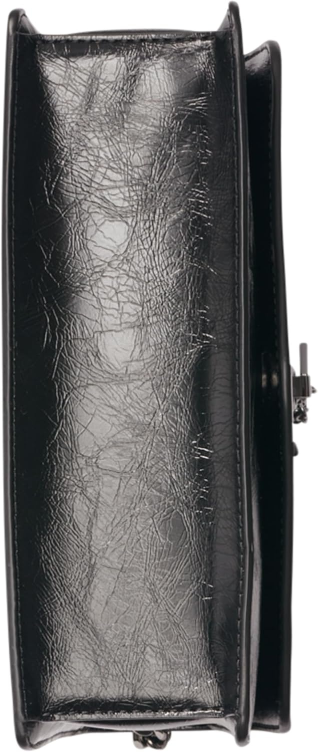 image:imageDKNY Womens Elissa Small Shoulder Bag with Logo CharmBlackGunmetal Legacy