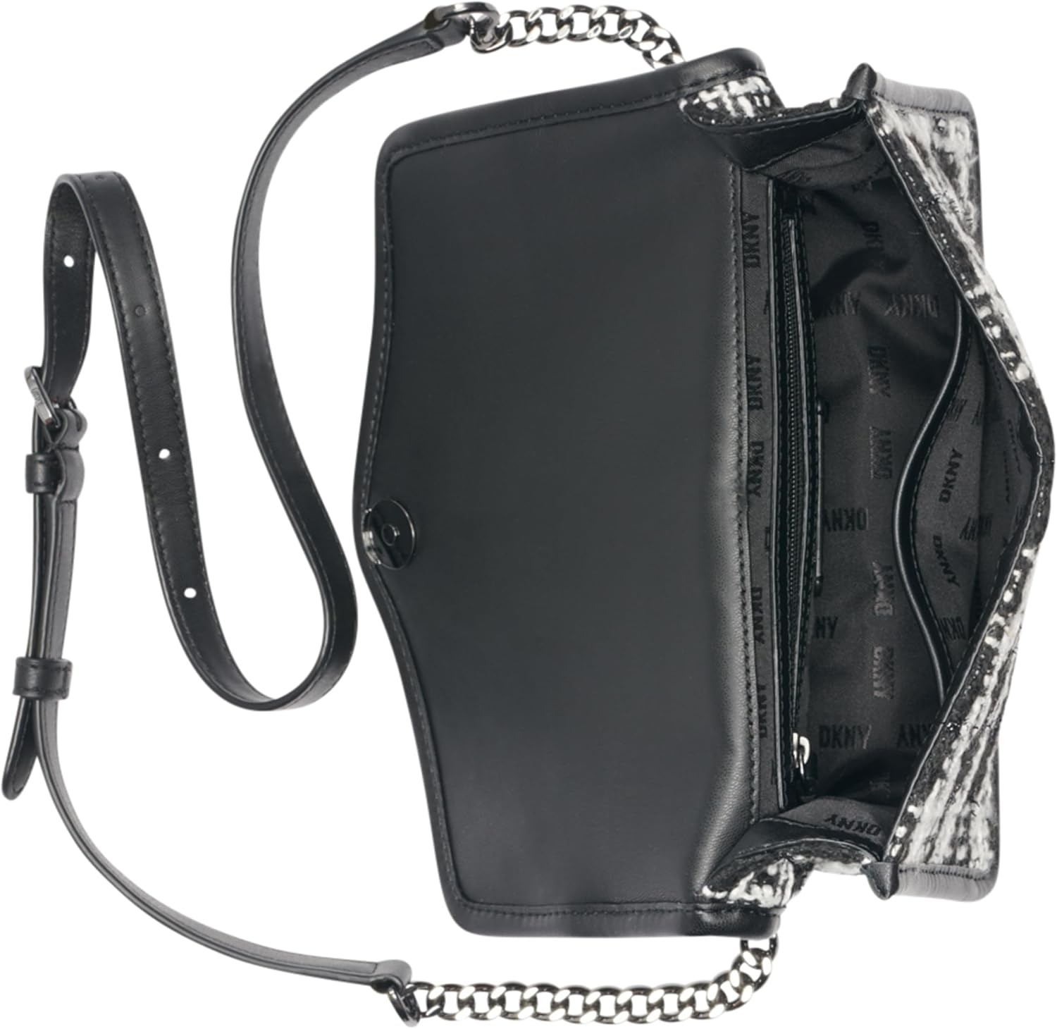 image:imageDKNY Womens Elissa Small Shoulder Bag with Logo CharmBlackWhite