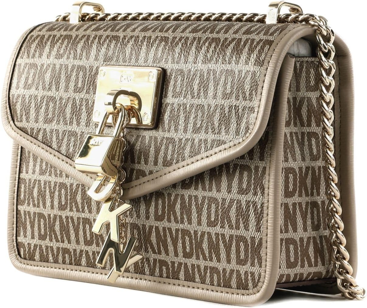 image:imageDKNY Womens Elissa Small Shoulder Bag with Logo CharmChinoToffee Legacy