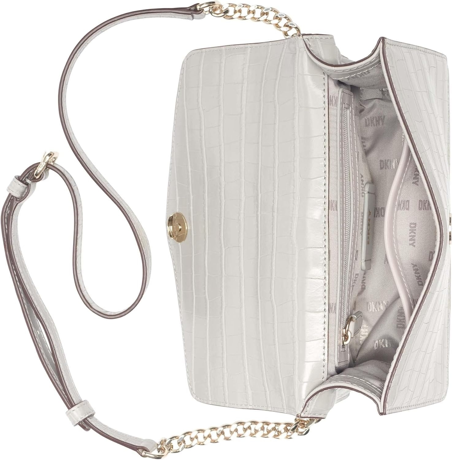 image:imageDKNY Womens Elissa Small Shoulder Bag with Logo CharmGravel
