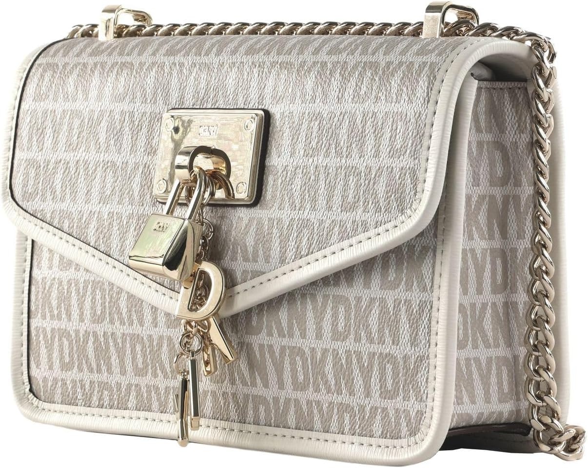image:imageDKNY Womens Elissa Small Shoulder Bag with Logo CharmHempPebble Legacy