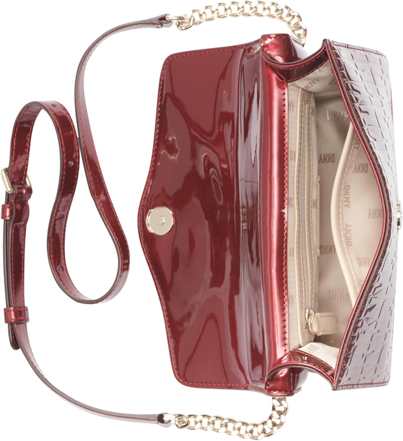 image:imageDKNY Womens Elissa Small Shoulder Bag with Logo CharmScarlet Legacy