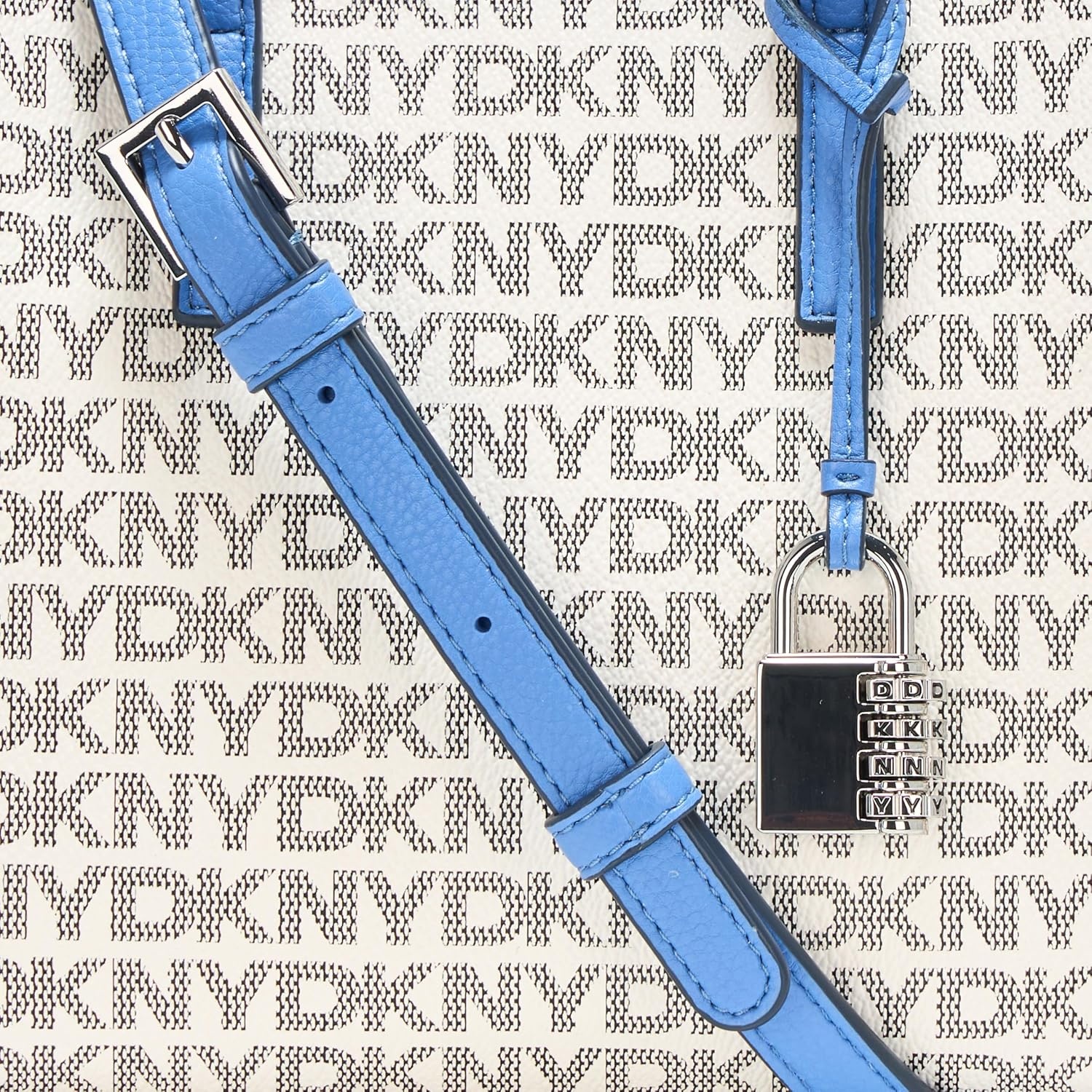 image:imageDKNY Womens Farah Logo Crossbody Satchel With Padlock CharmMarshmlowSky