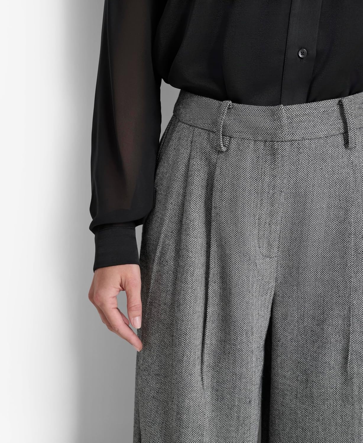 image:imageDKNY Womens Formal High Waisted Wide Leg PantBlackIvy