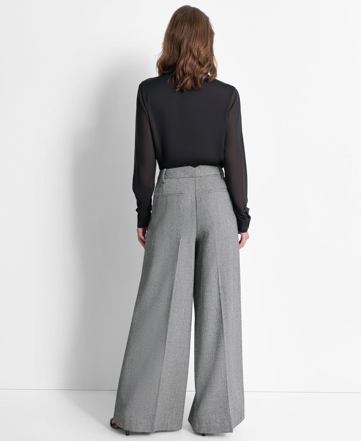 image:imageDKNY Womens Formal High Waisted Wide Leg PantBlackIvy