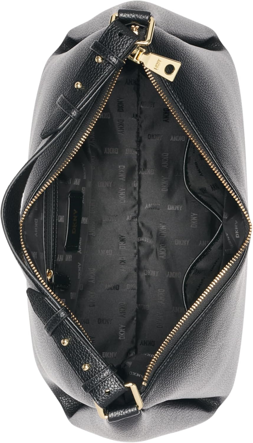 image:imageDKNY Womens Hailey Hobo BagBlackGold