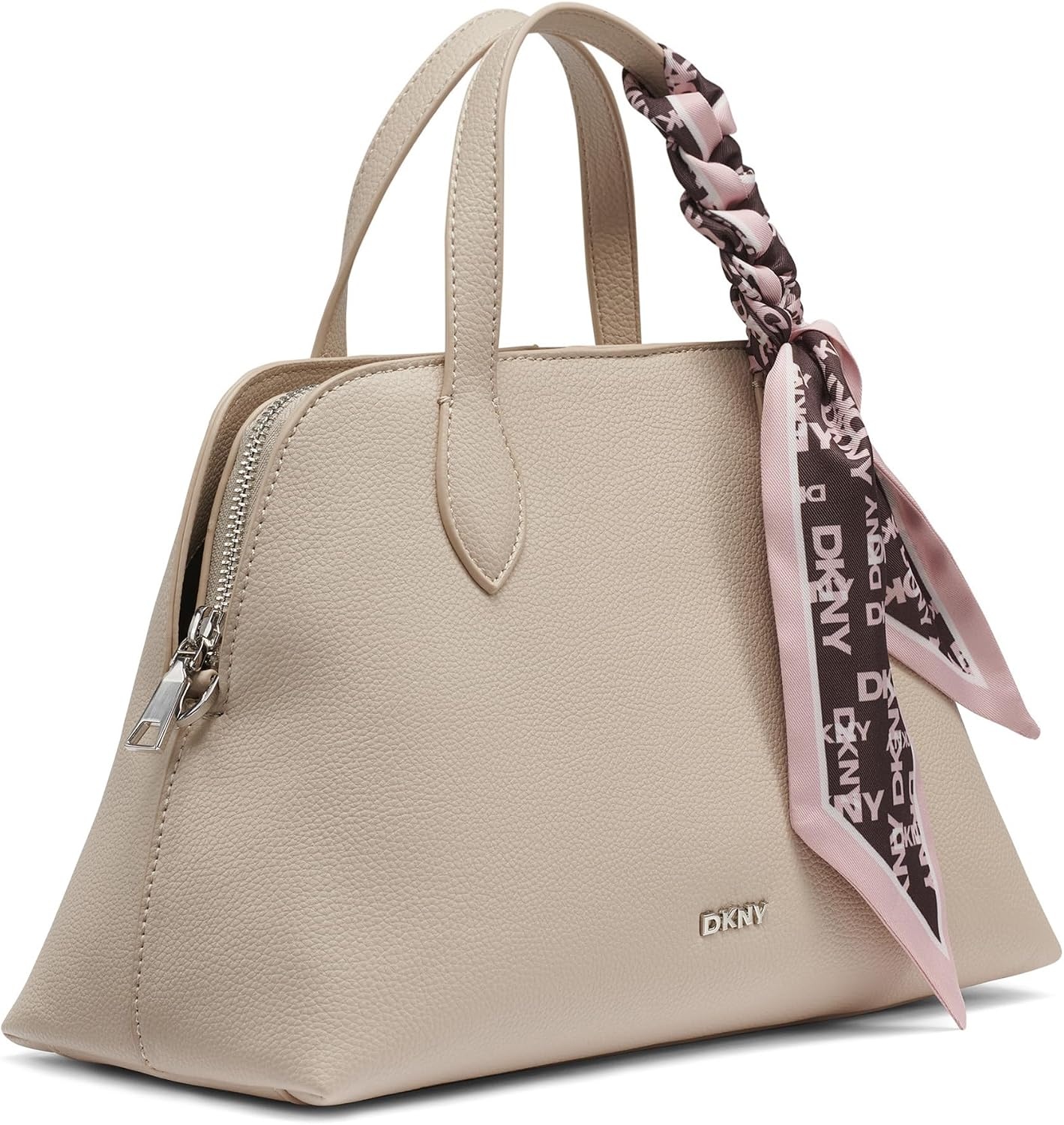 image:imageDKNY Womens Lilah Small Satchel Crossbody With ScarfLight Taupe