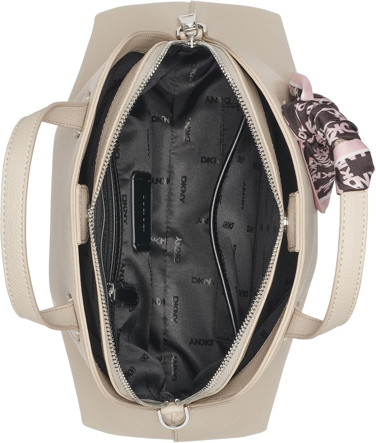 image:imageDKNY Womens Lilah Small Satchel Crossbody With ScarfLight Taupe