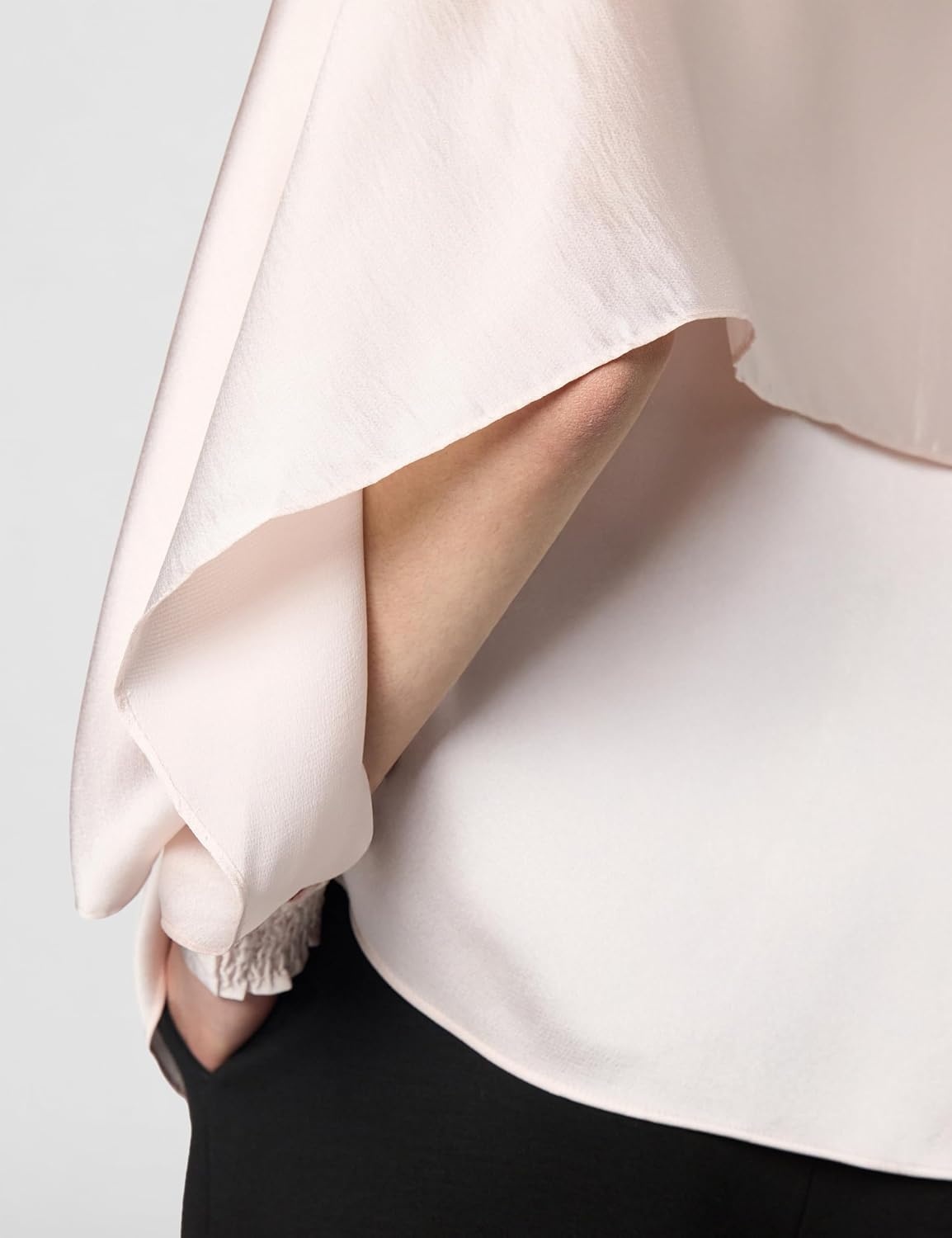 image:imageDKNY Womens Long Caped Sleeve BlouseChampagne