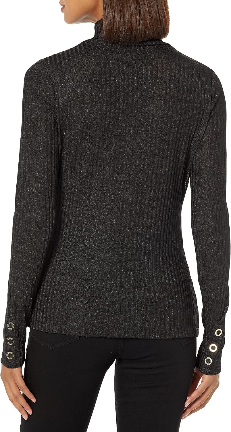 image:imageDKNY Womens Long Sleeve Cutout Knit BlouseBlack