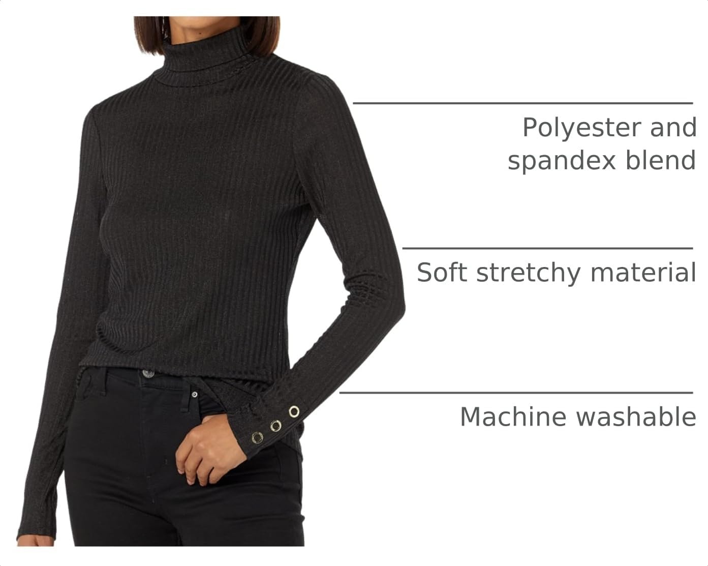 image:imageDKNY Womens Long Sleeve Cutout Knit BlouseBlack
