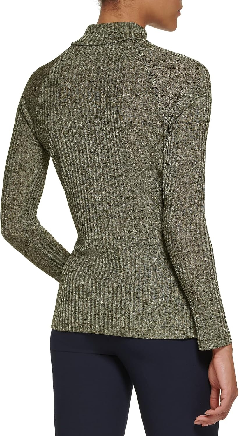 image:imageDKNY Womens Long Sleeve Cutout Knit BlouseOlive
