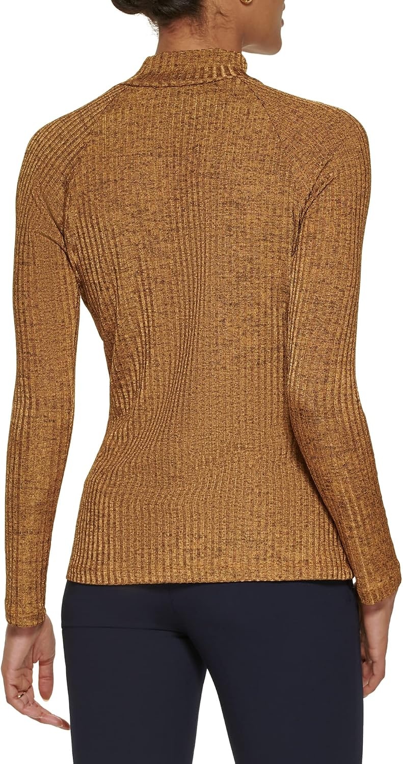 image:imageDKNY Womens Long Sleeve Cutout Knit BlousePecan