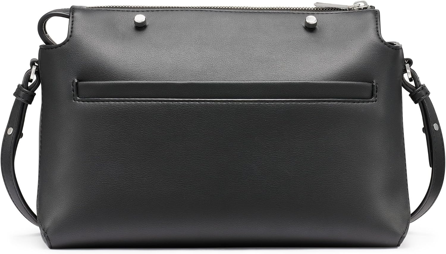 image:imageDKNY Womens Louisa Medium Satchel Bag With Adjustable Straps and Logo TagBlackSilver