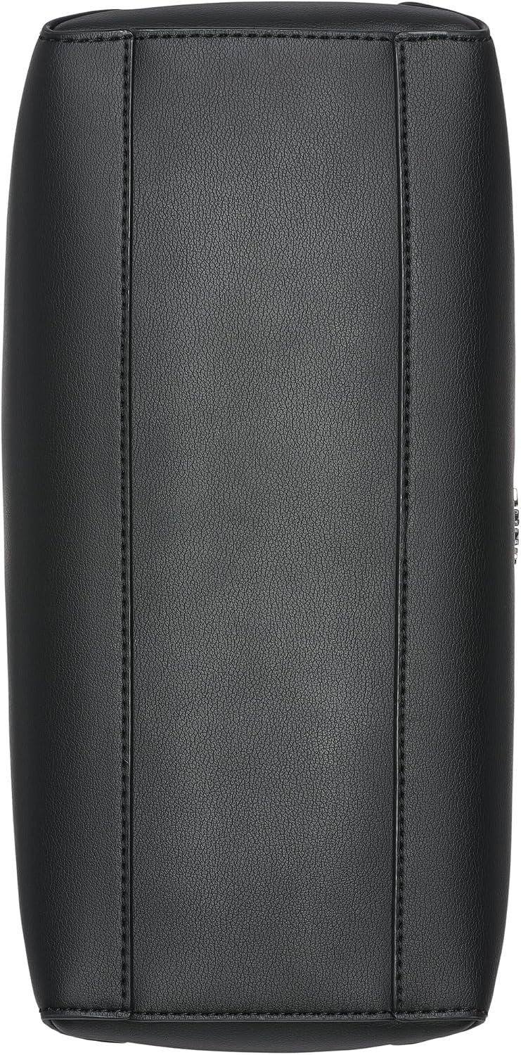 image:imageDKNY Womens Louisa Medium Satchel Bag With Adjustable Straps and Logo TagBlackSilver