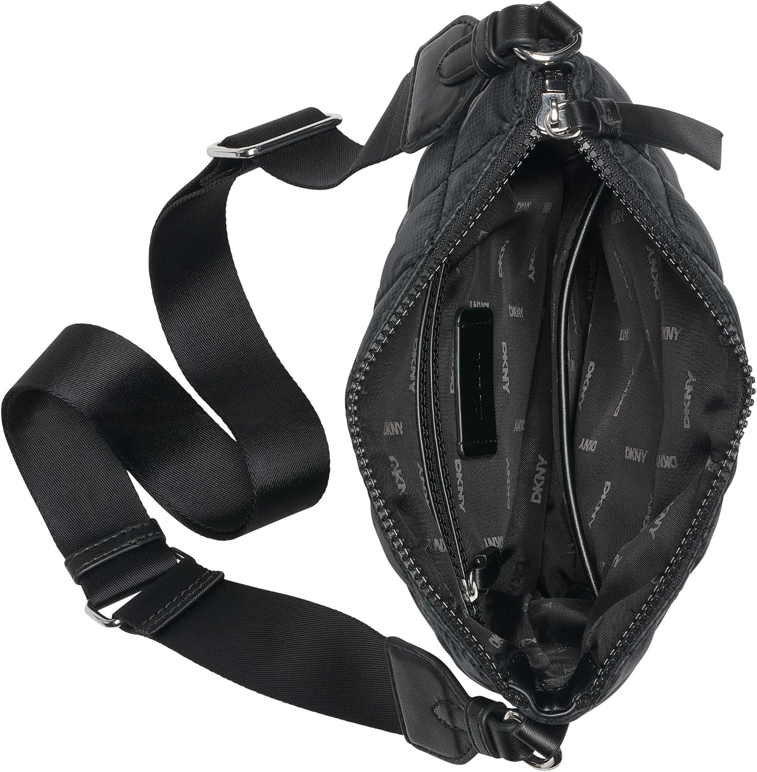 image:imageDKNY Womens Lyla Quilted Crossbody BagBlackBlack
