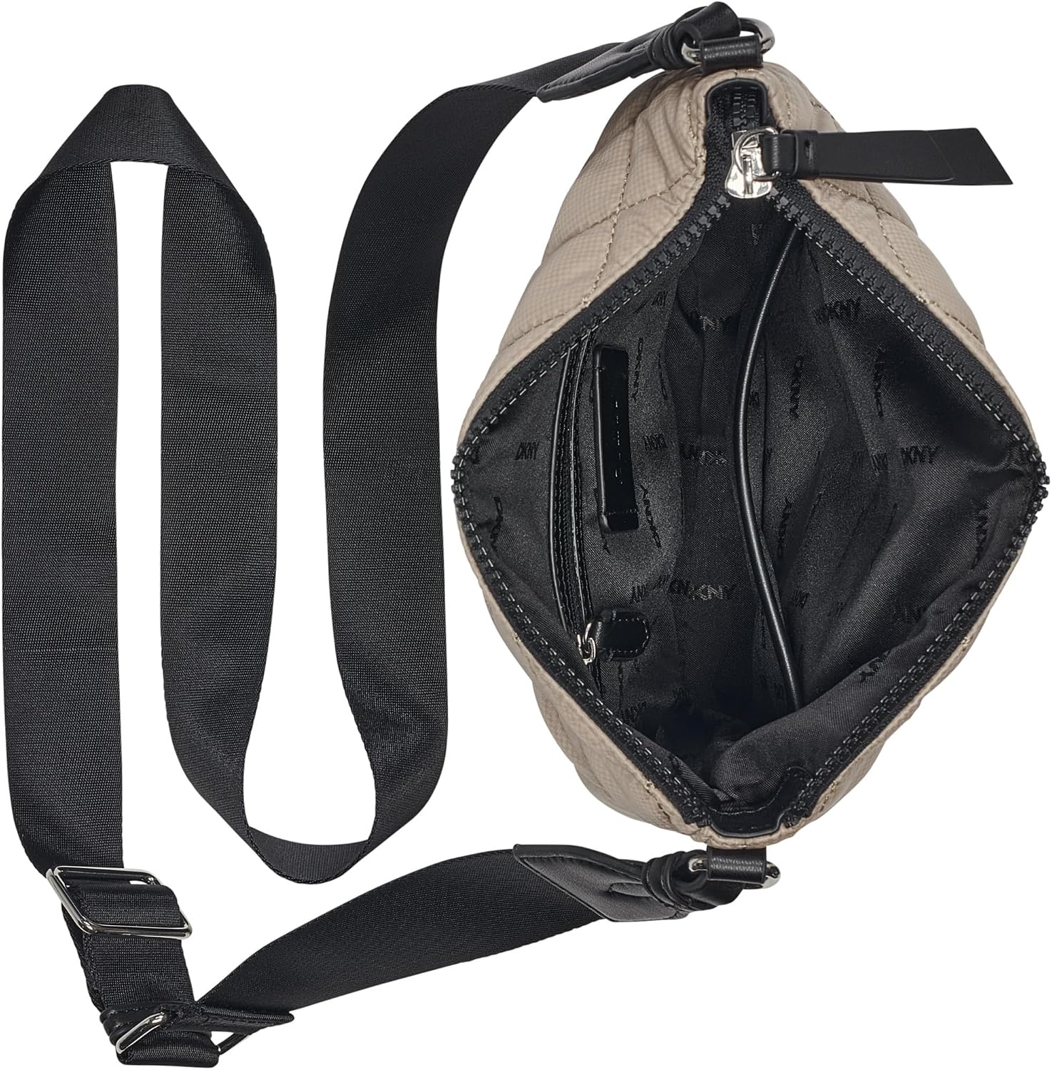 image:imageDKNY Womens Lyla Quilted Crossbody BagLight Khaki