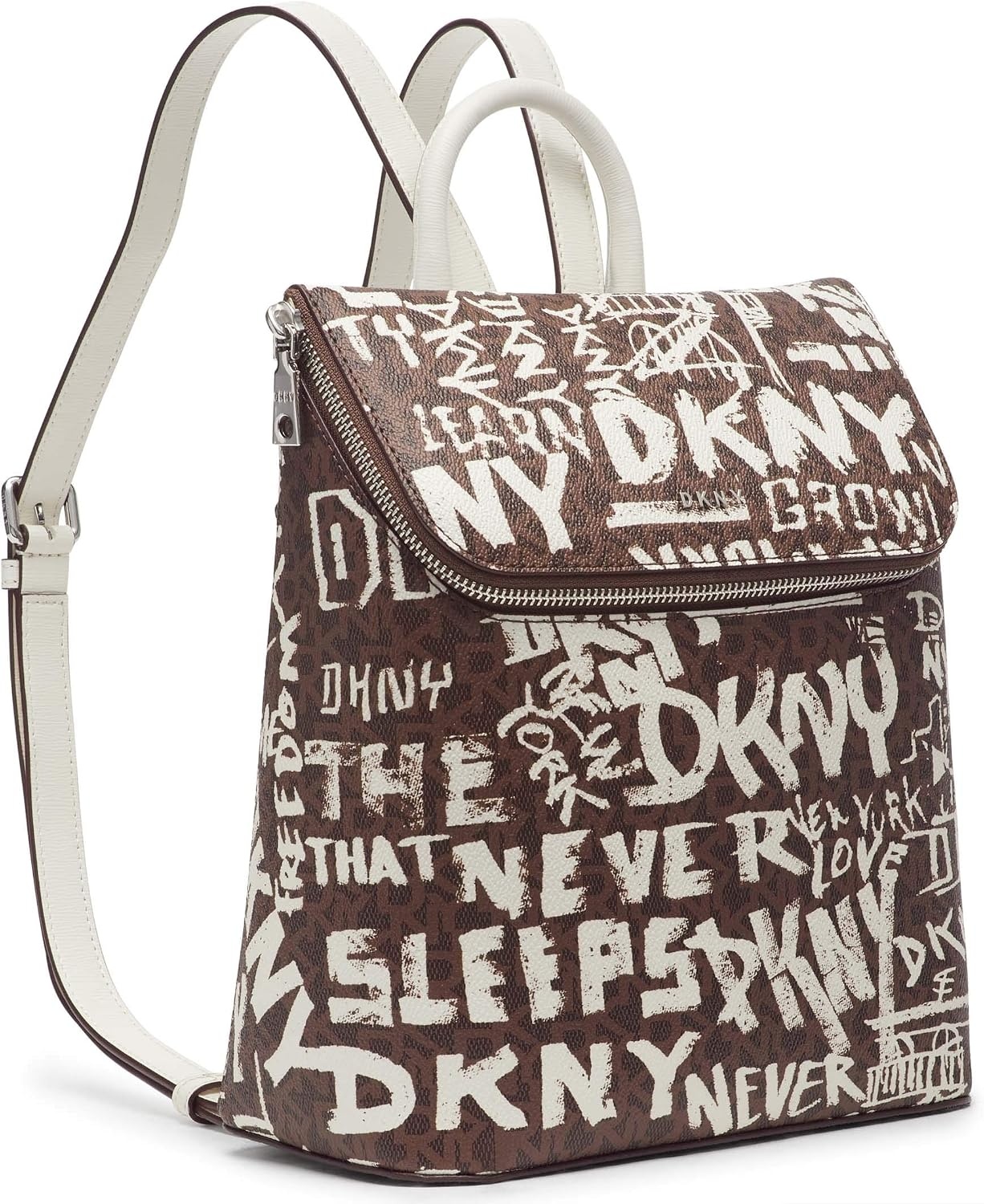 image:imageDKNY Womens Multipurpose Fashion Backpack Backpack BlackGold Bryant One SizeMochaWhite Bryant