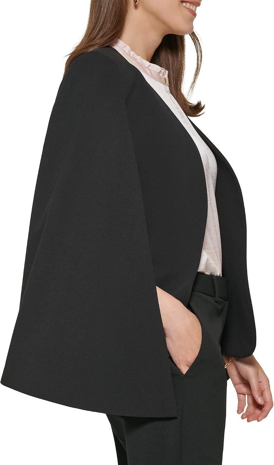 image:imageDKNY Womens Open Front Blazer CapeBlack