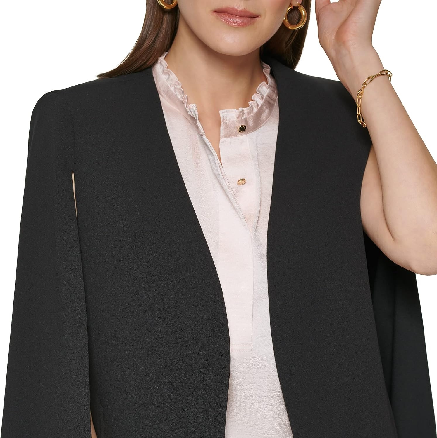 image:imageDKNY Womens Open Front Blazer CapeBlack