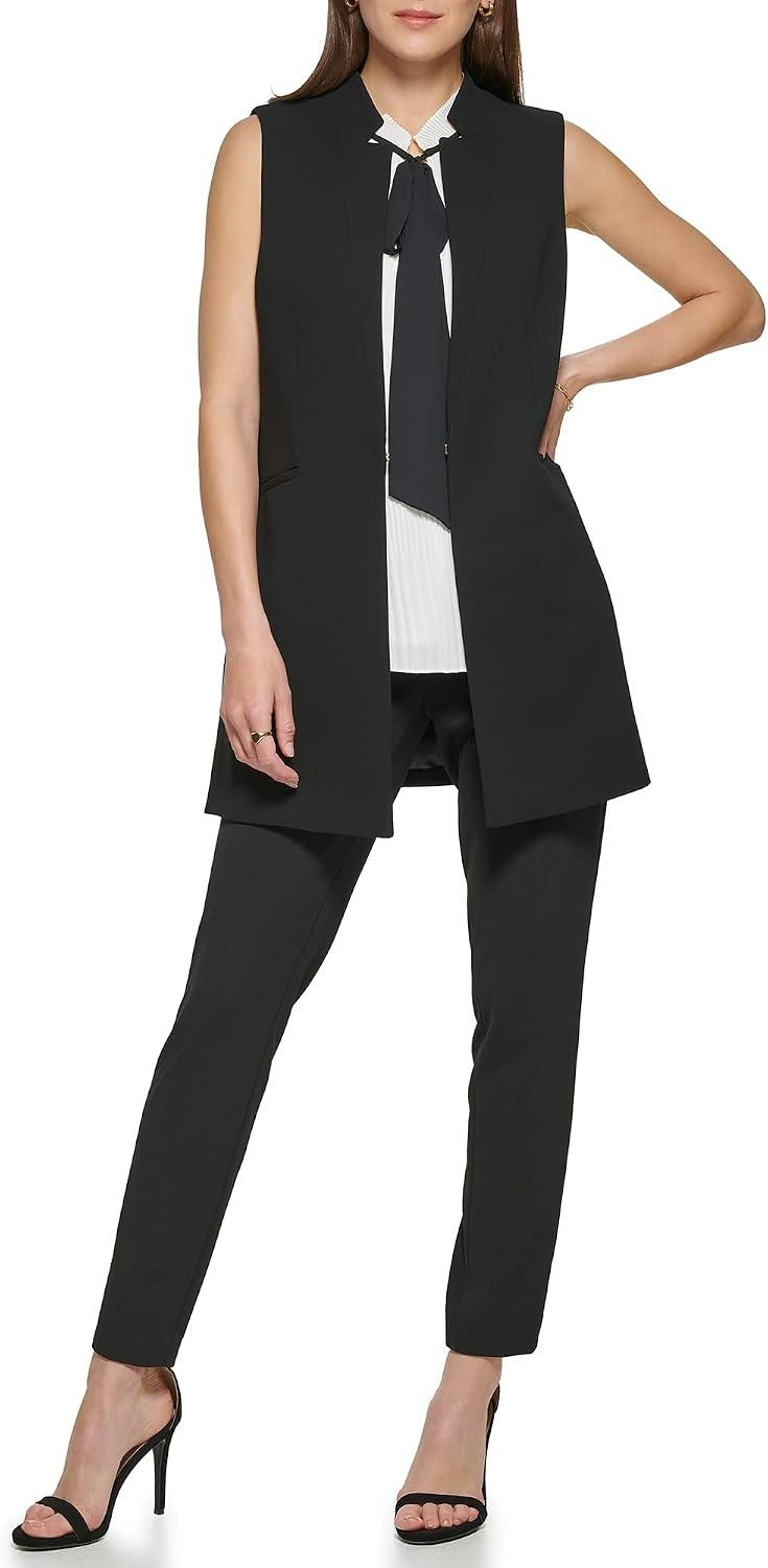 image:imageDKNY Womens Open Front Suit VestBlack