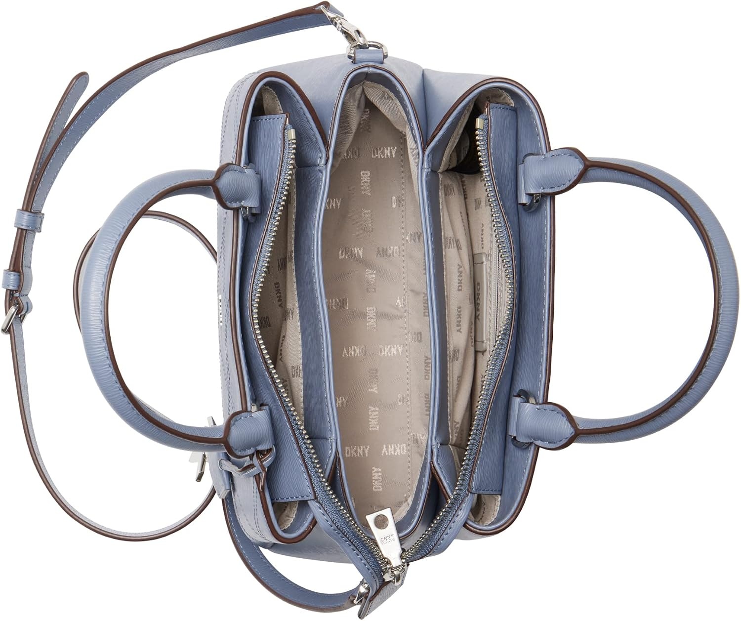 image:imageDKNY Womens Paige Medium Satchel with Adjustable StrapSteel Blue