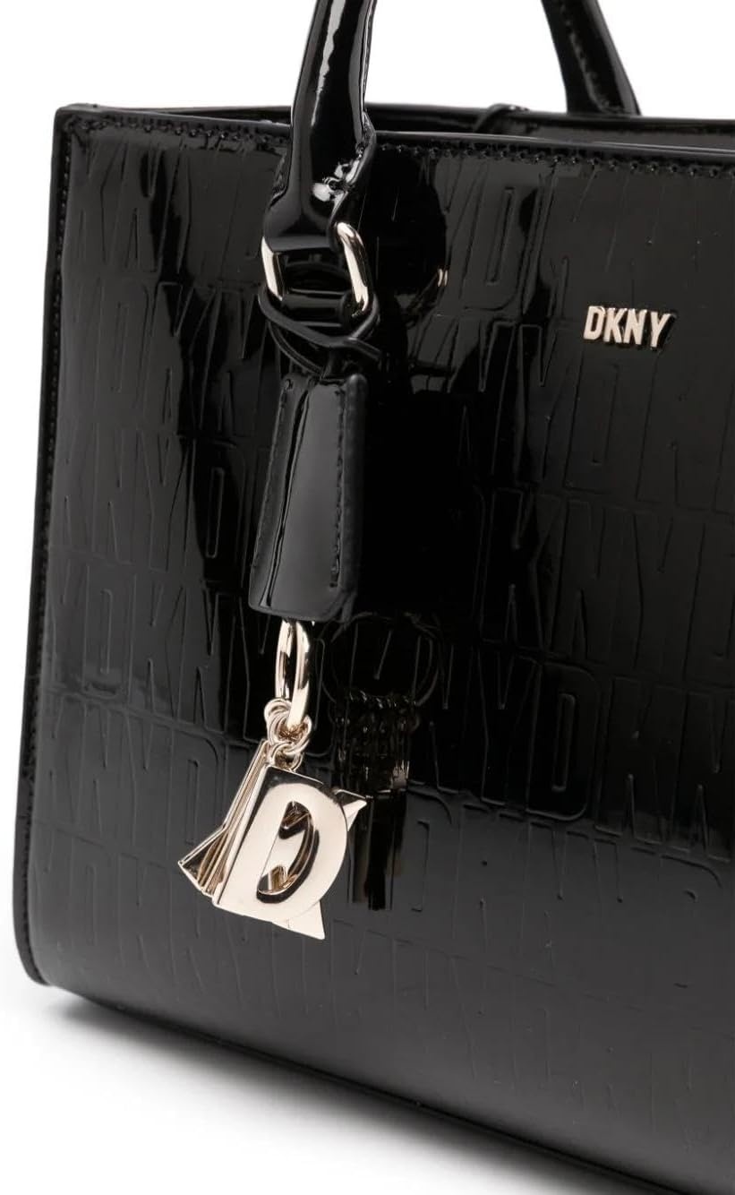 image:imageDKNY Womens Perri Satchel with Logo CharmBlackGold Combo