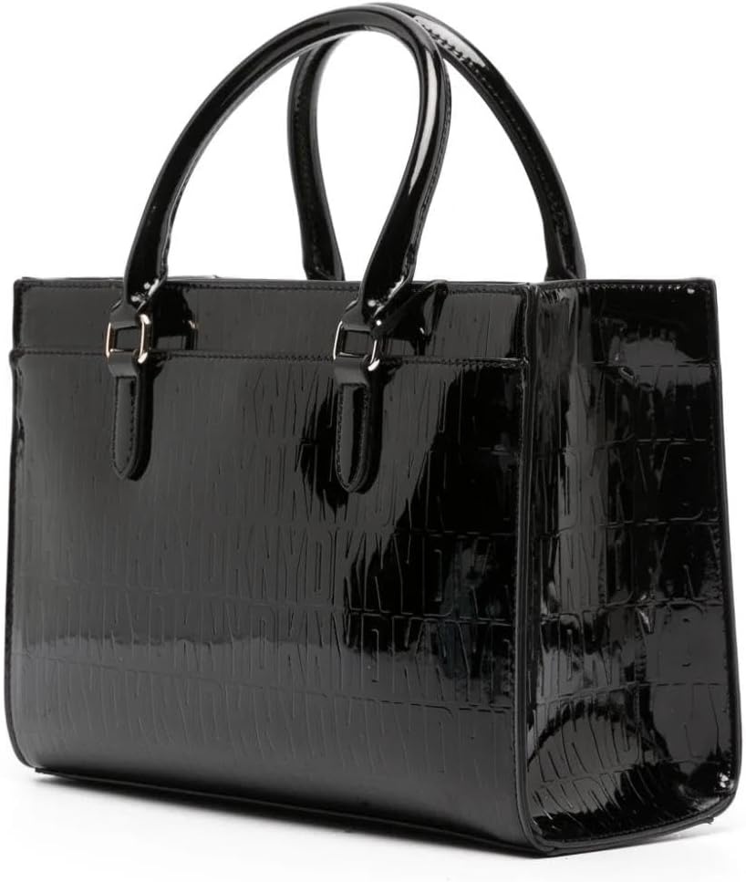 image:imageDKNY Womens Perri Satchel with Logo CharmBlackGold Combo